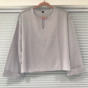 Francesca's Collections Blue/Gray Ribbed Top